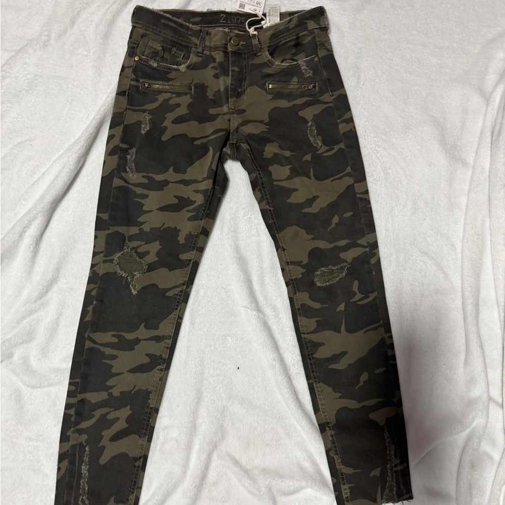 Zara Camouflage Skinny Jeans